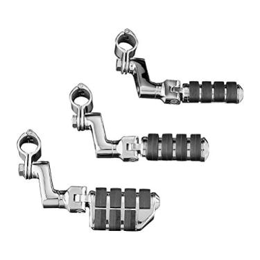 Imagem de Kuryakyn 7999 Controles de pé de motocicleta: pinos grandes de estrada ISO com grampos rápidos Magnum para proteções de motor/tubulação de 3,17 cm, cromado, 1 par