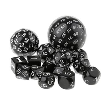 Imagem de Generic Vaveren 15 Pieces Multi-Sided Digit Set D60 D30 D24 D20 D16 D12 D10 D8 D7 D5 D4 For Mtg Dnd Rpg Role Playing, White Branco