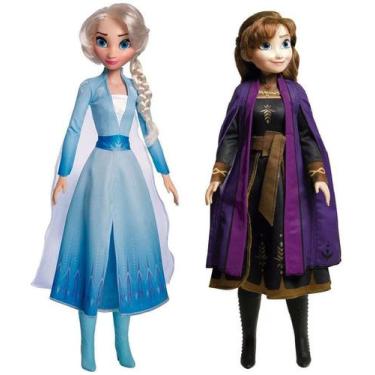 Boneca Frozen Elsa E Anna gigante brinquedo Disney 80cm - BABY