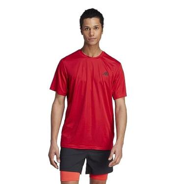 Imagem de Camiseta Adidas Masculina Treino Essentials Base Manga Curta Logo Better Scarlet/black Hz3095 M