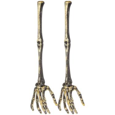 Imagem de PRETYZOOM 1 Par Esqueleto De 12 Pés Adereços De Mão De Esqueleto Colher De Esqueleto Garfo De Salada Suporte De Braço De Esqueleto Crânio De Simulação Pinças De Artificial Plástico Talheres