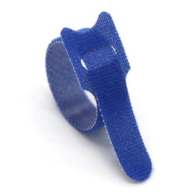 Imagem de 50x Presilha 30cm Fita Abraçadeira Preta Cabos Chicote Fios organizador de fios Fecho de contato (Azul)