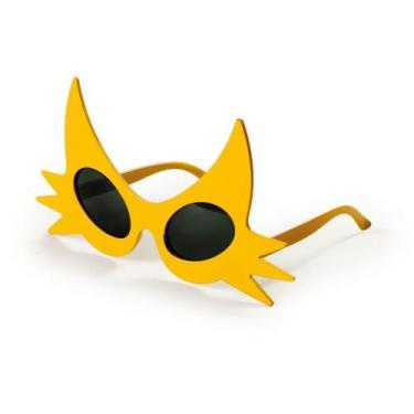 Imagem de Óculos Gatinho Amarelo Acessório Carnaval Fantasia - Cromus