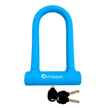 Imagem de OTTOLOCK Sidekick Compact U-Lock | Cadeado de bicicleta leve revestido de silicone (azul)