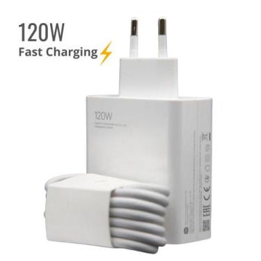 Imagem de Carregador Turbo 120W Cabo Usb-C Com Adaptador Compatível Com Redmi No