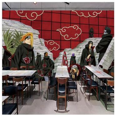 Imagem de TUYIFA Papel de parede anime 3D papel de parede sala de estar quarto TV sofá pintura decorativa fundo mural de parede (138''x100''(350x256 cm), pano de seda)