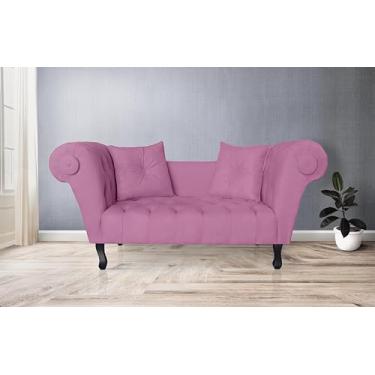 Imagem de LM DECOR, Namoradeira Estofada Para Salão de Beleza Dubai Suede Rosa - LM DECOR
