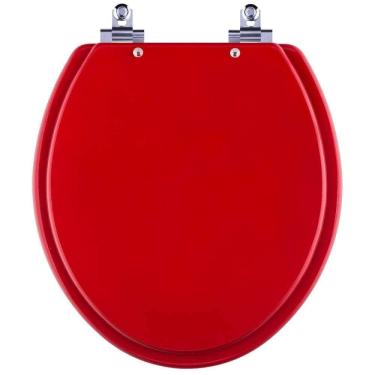 Imagem de Tampa De Vaso Sanitario Com Amortecedor Convencional Oval Vermelho Fosco
