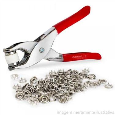 Imagem de Kit Alicate Para Colocar Pressão Manual 35L + 100 Botões Aliança