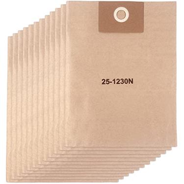 Imagem de Sacos de filtro descartáveis de substituição para aspiradores molhados/secos Stanley 4-5 galões, sacos de vácuo de coleta de poeira, peça de substituição # 25-1230 (pacote com 12)