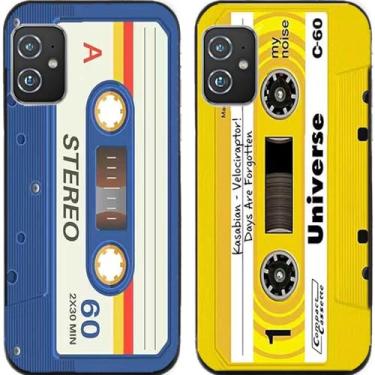Imagem de 2 peças de fita cassete legal TPU gel silicone capa de telefone traseira para Asus Zenfone 8/9 / 10 (Asus Zenfone 8)