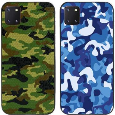 Imagem de 2 peças de capa de telefone traseira de silicone em gel TPU impresso camuflagem legal para Samsung Galaxy (Galaxy Note 10 Lite)