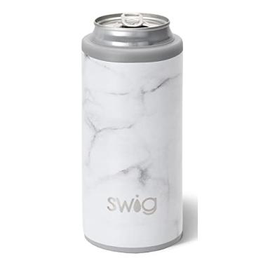 Imagem de Swig Slim Can Cooler, Insulated Skinny Can Holder, Stainless Steel Can Cooler for Tall Skinny Cans, Skinny Can Cooler Compatible with White Claw, Truly, High Noon, Michelob Ultra (Marble)
