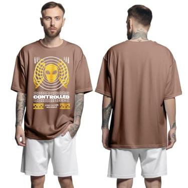 Imagem de Camisa Camiseta Oversized Streetwear Genuine Grit Masculina Larga 100% Algodão 30.1 Controled - Marrom - G