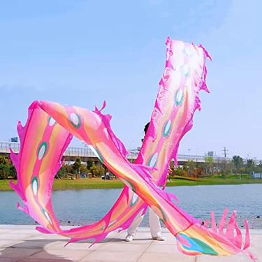 Imagem de Conjunto de fita de dragão quadrado para exercícios ao ar livre arremesso fitness POI Wu Long 3D Real-Like Dragon Ribbon Streamer (6 m, Fênix rosa)