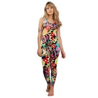 Imagem de Macacão Longo Estampado Sem Bojo Bella Fiore Roupa Para Academia Treino Moda Fitness-Feminino