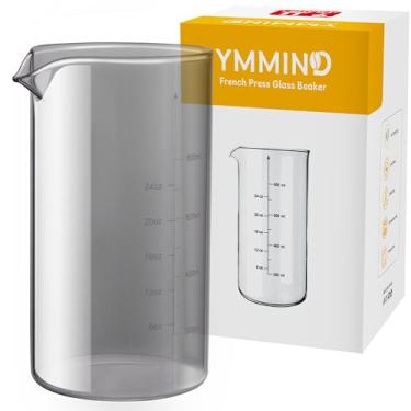 Imagem de Copo de vidro de substituição de prensa francesa de design universal padrão de 1 litro, serve para a maioria das marcas, cafeteiras francesas (1 litro/1000 ml/5-6 xícara), garrafa de água de vidro