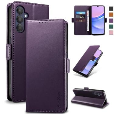 Imagem de YunuBeyii Capa Carteira para Samsung A15 5G - [Bloqueio RFID] Capinha Flip Magnética para Celular de Couro PU de Luxo com Suporte,Case Proteção,Rsistente,Antichoque, Roxo