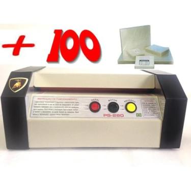 Imagem de Plastificadora profíssional PS-280 crachá Até Ofício 100 Plástico Plastificar Grafity A4 0,05mm