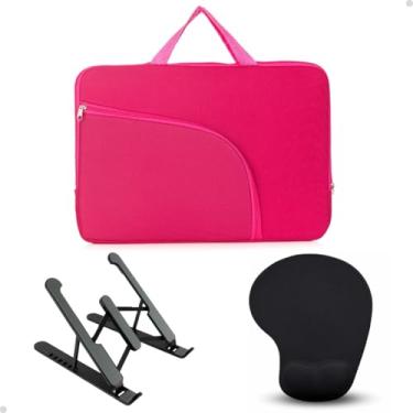 Imagem de Maleta Para Notebook Suporte Articulado Universal Mouse Pad Ergonômico (Rosa, 15.6")
