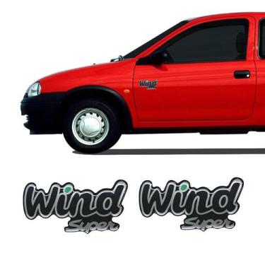 Imagem de Emblema Lateral Corsa Wind Super Adesivo Verde Resinado Par - SPORTINO