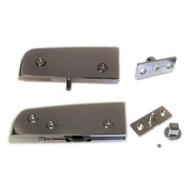 Imagem de Kit dobradiças + pivôs para porta pivotante de vidro temperado blindex