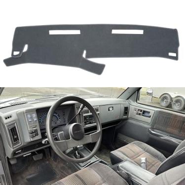Imagem de BLIBLIUNIT Tapete de cobertura de painel personalizado para Chevy Chevrolet S10 Blazer/GMC S15 Jimmy Sonoma/91-94 Olds Oldsmobile Bravada, tapete de painel (cinza escuro 86-93)