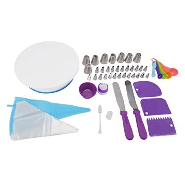 Imagem de Conjunto de Mesa Giratória para Bolo – Kit Completo de Mesa para Decoração Com Bicos de Tubulação, Bolsa de Silicone para Entusiastas de Panificação DIY