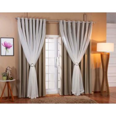 Imagem de Cortina Blackout Voil 6mx 2,70m Blecaute Tecido Quarto Sala - Doce Lar