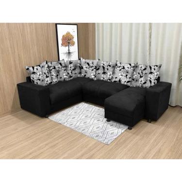 Imagem de Sofá Canto Preto Com Floral 601/37 Áustria
