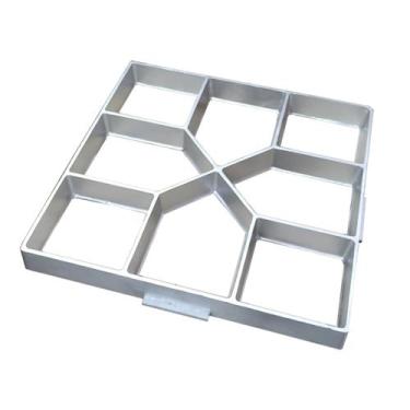 Imagem de Forma Alumínio Molde Piso Calçada Bloco Concreto 40x40x4 Pedra Jardim 