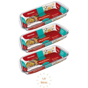 Imagem de Conj 3 Travessa Retangular Vidro 1,6L Forno Freezer Nadir - Nadir Figu