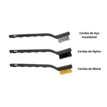 Imagem de Escova de Limpeza Pesada Multiuso Kit com 3 escovinhas - Star Limp