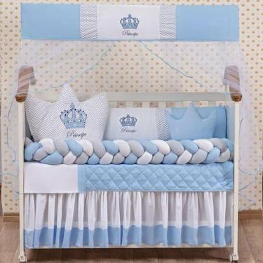 Imagem de Kit Berço Americano Coroa Trança Menino Enxoval Masculino - L2m