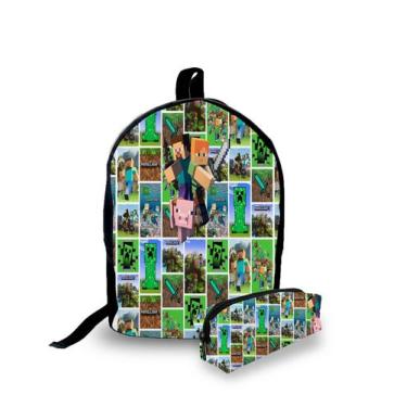 Imagem de Kit Escolar Mochila E Estojo Infantil Minecraft - decarlos