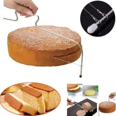 Imagem de Cortador Nivelador Fatiador De Bolo Fio Duplo Ajustável Inox - Nibus