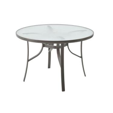 Imagem de Mesa Área Externa de Alumínio Tijuca Tampo em Vidro Temperado Amêndoa 