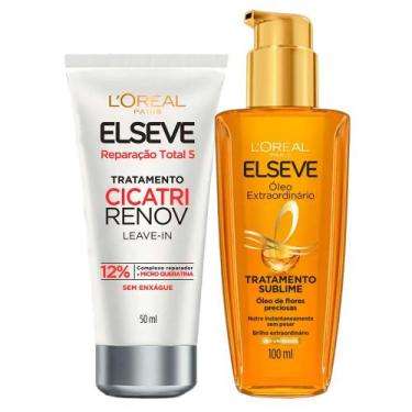 Imagem de Kit Elseve Leave-In Cicatri Renov 50ml + Óleo Extraordinário 100ml