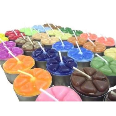 Imagem de 60 Velas Aromáticas Aromatizada Luxo Caixa Rechaud 10 Aromas - Velitas