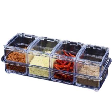 Imagem de Porta Temperos E Condimentos Dieta Saudável Acrílico Potes - Wincy