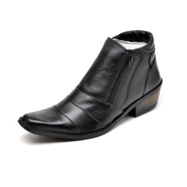 Imagem de Bota Casual Masculina Couro Fecho Zíper Macio Leve Conforto - Rubim Ca