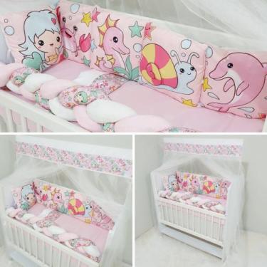 Imagem de Kit Enxoval Para Mini Berço Conjunto Com 13 Peças Para Mini Berço Bebê