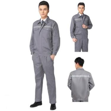 Imagem de Conjunto Uniforme EPI Segurança Profissional Faixa Refletiva Construça