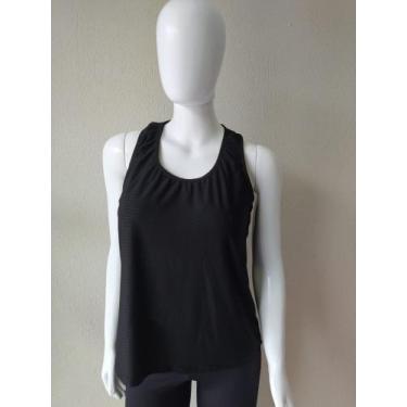 Imagem de regata feminina camiseta para treinos TB moda fitness, Preto, M