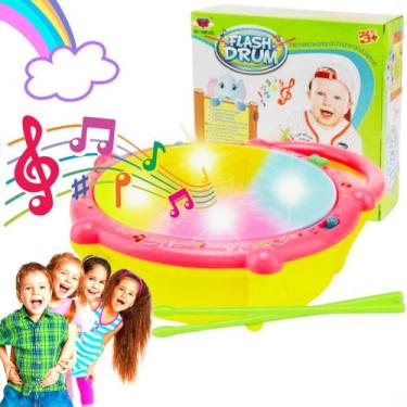 Imagem de Brinquedo Tambor Musical Educativo Sonoro Criança - Tambor Musical Cri