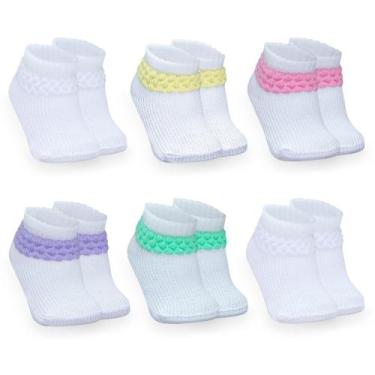 Imagem de Kit 6 pares de meias de bebê de 0 a 12 meses para meninos e meninas al