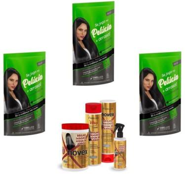 Imagem de Hene Em Gel Rena Preto Natural 03x180gr Pouch+Brilho Magico Agua de Ar