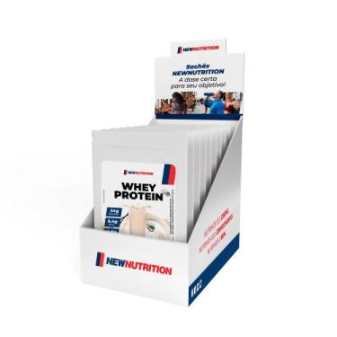 Imagem de Display com 10 Sachês Whey Protein Concentrado 30g Baunilha NewNutriti