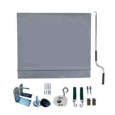 Imagem de Toldo Cortina Cinza - 3,30m x 3,20m - kit completo - RM Policarbonatos