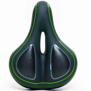 Imagem de Selim Gel Verde Bicicleta Mtb Grande 260/200mm Elastômero Unissex Abso